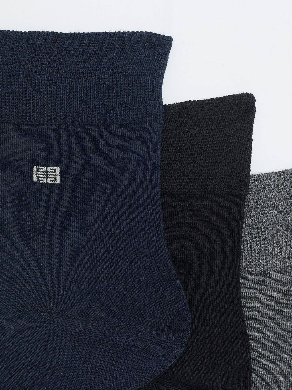 Ankle Length Cotton Socks, Pack of 3, Asst Colors
