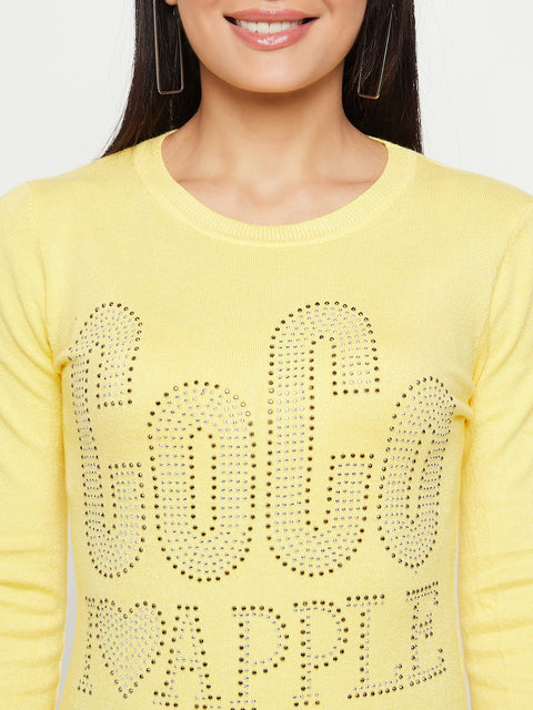 Women Woolen winter full sleeve coco stone print Round Neck top/Sweater