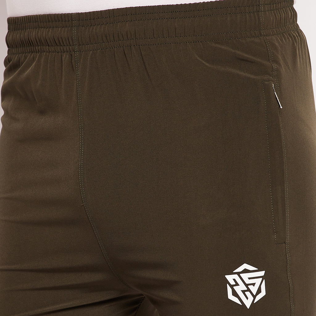 Men Striped Running Track Pants with Zipper Pocket