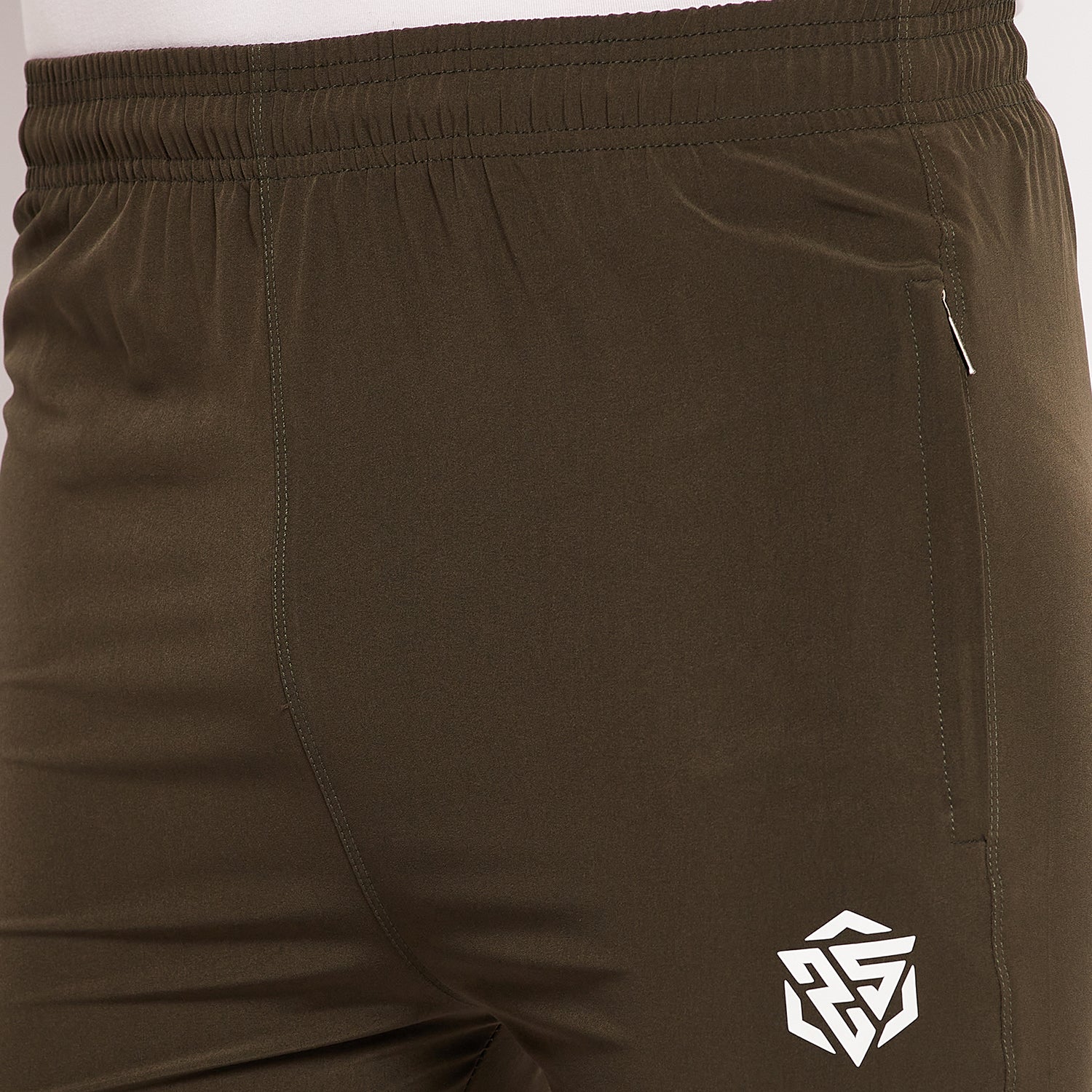 Men Striped Running Track Pants with Zipper Pocket