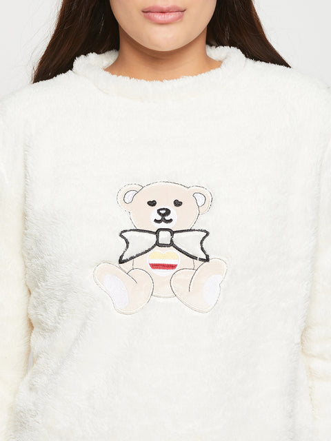 Women Printed Winter Full Sleeve Top and Pajama Pants