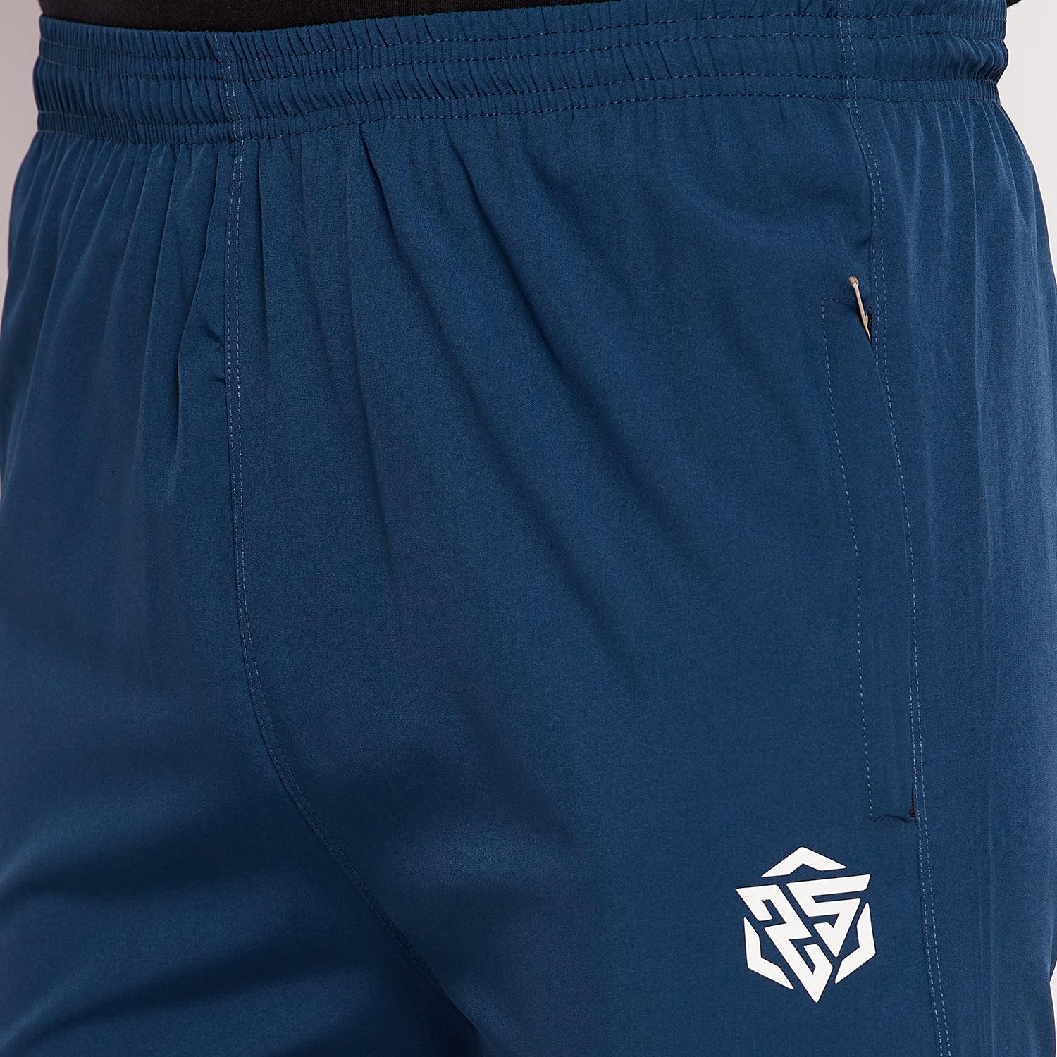 Men Striped Running Track Pants with Zipper Pocket