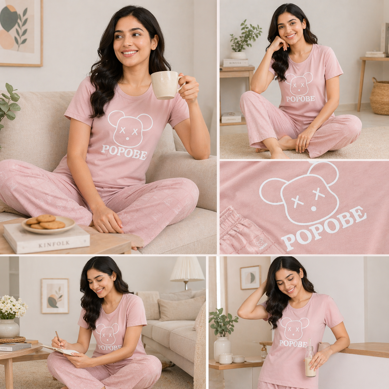 Women Soft Comfortable Night Suit Lounge Wear Pyjama Set for Daily Wear