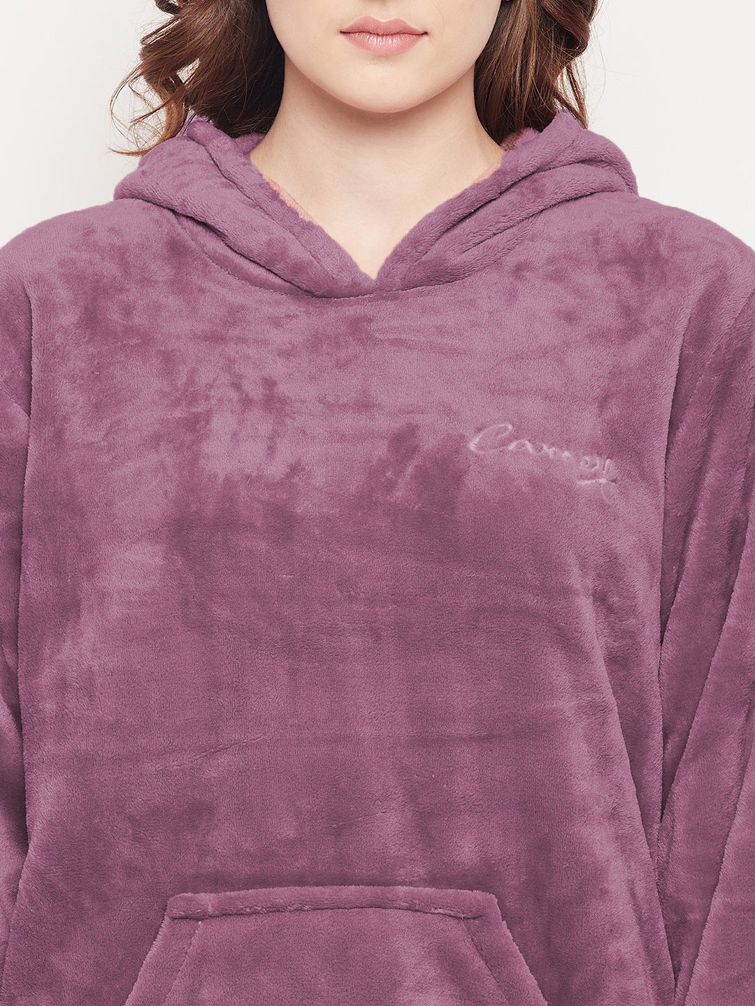 Women's Winter Full Sleeve Top and Pajama Pants Regular Fit Night Suit Hooded Top and Pyjama Set Ladies Night Dress