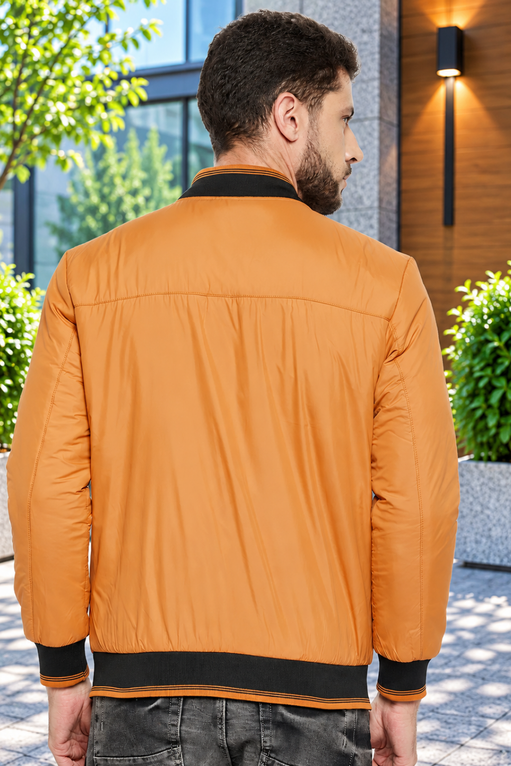 Men's Regular Fit Bomber Jacket For Winter Wear
