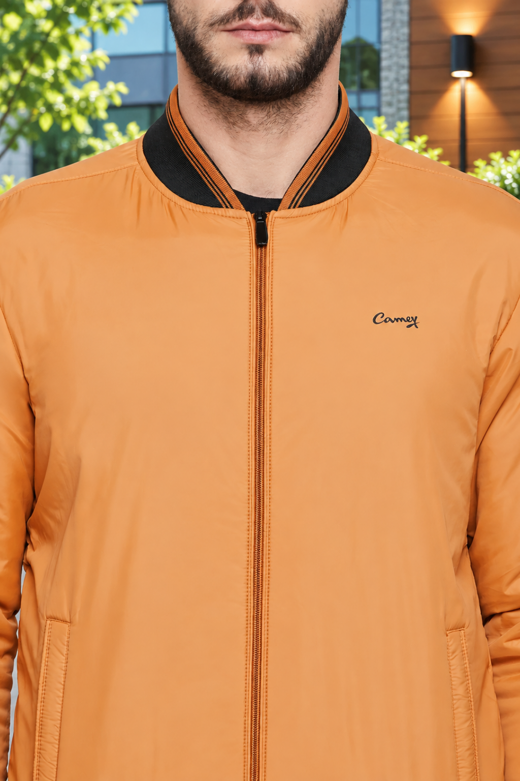 Men's Regular Fit Bomber Jacket For Winter Wear