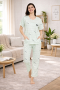 Women Night Suit Cotton Blend Printed Pajama Set Soft & Breathable Night Suit for Women
