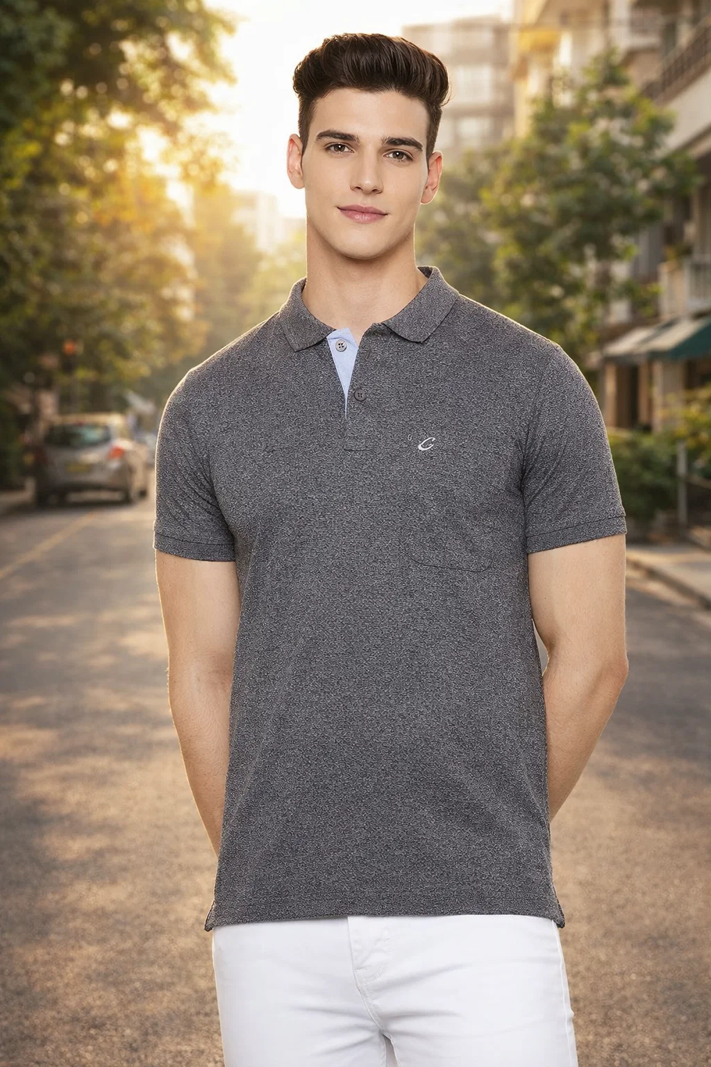 Men's Midnight Half Sleeves Cotton Polo T-Shirt