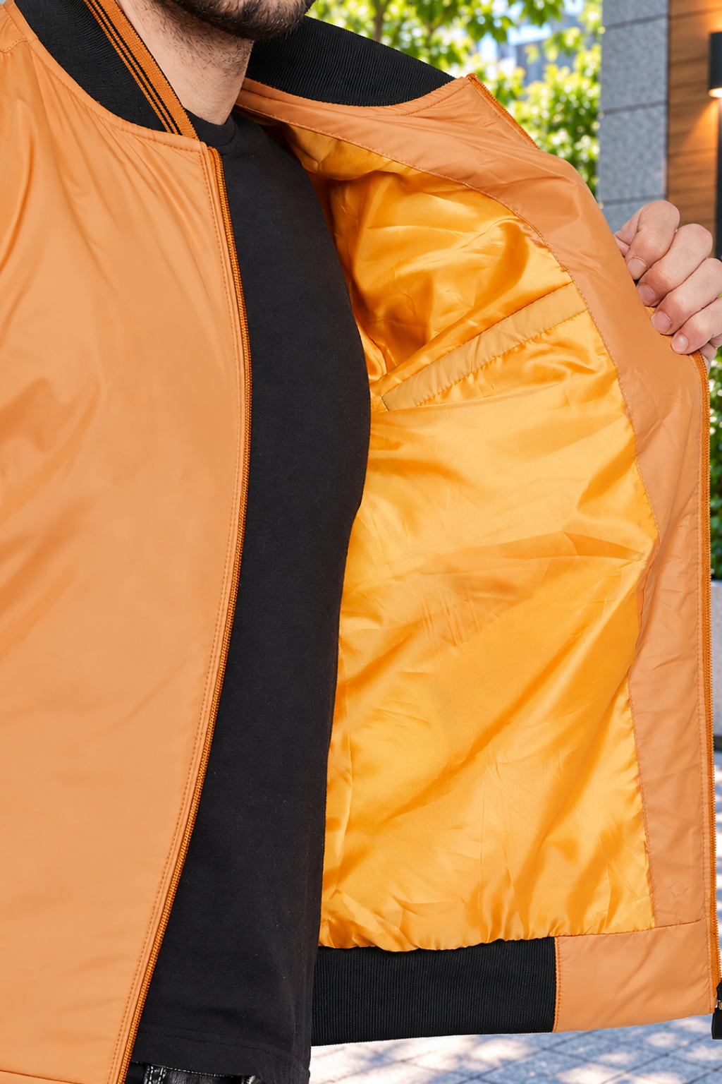Men's Regular Fit Bomber Jacket For Winter Wear