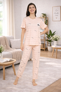 Camey Women Night Suit – Soft Cotton Night Suit for Women | Cute Panda Printed Sleepwear & Pyjama Set, Pink