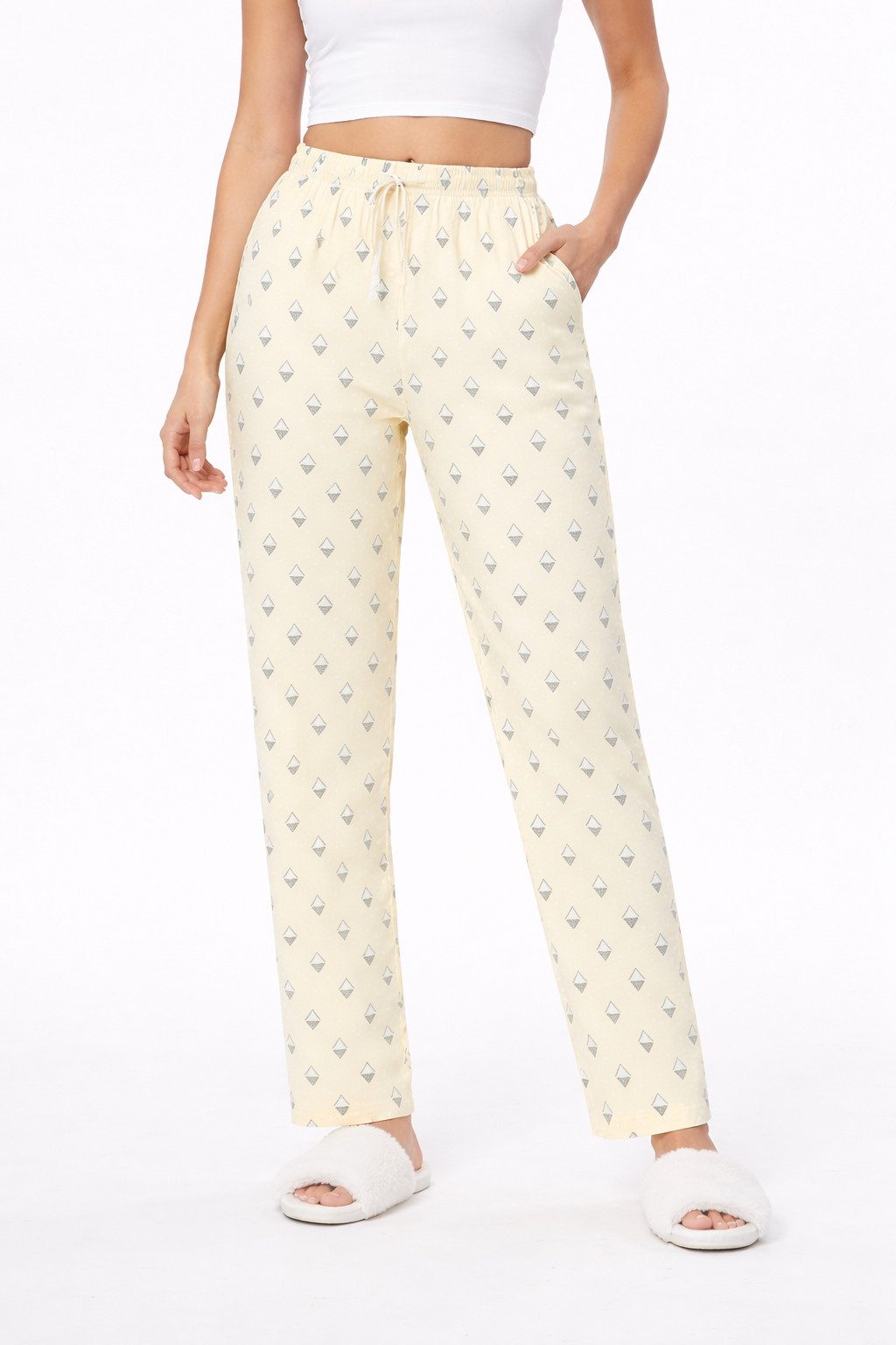 Camey Women's Printed Pyjama Pants, Floral Pattern, Sleepwear