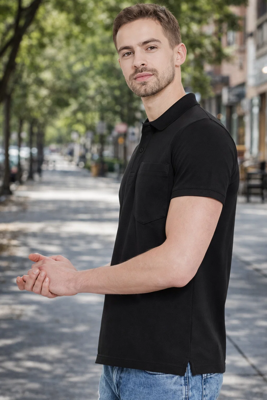 Men's Cotton Matte Polo Collar T-Shirt