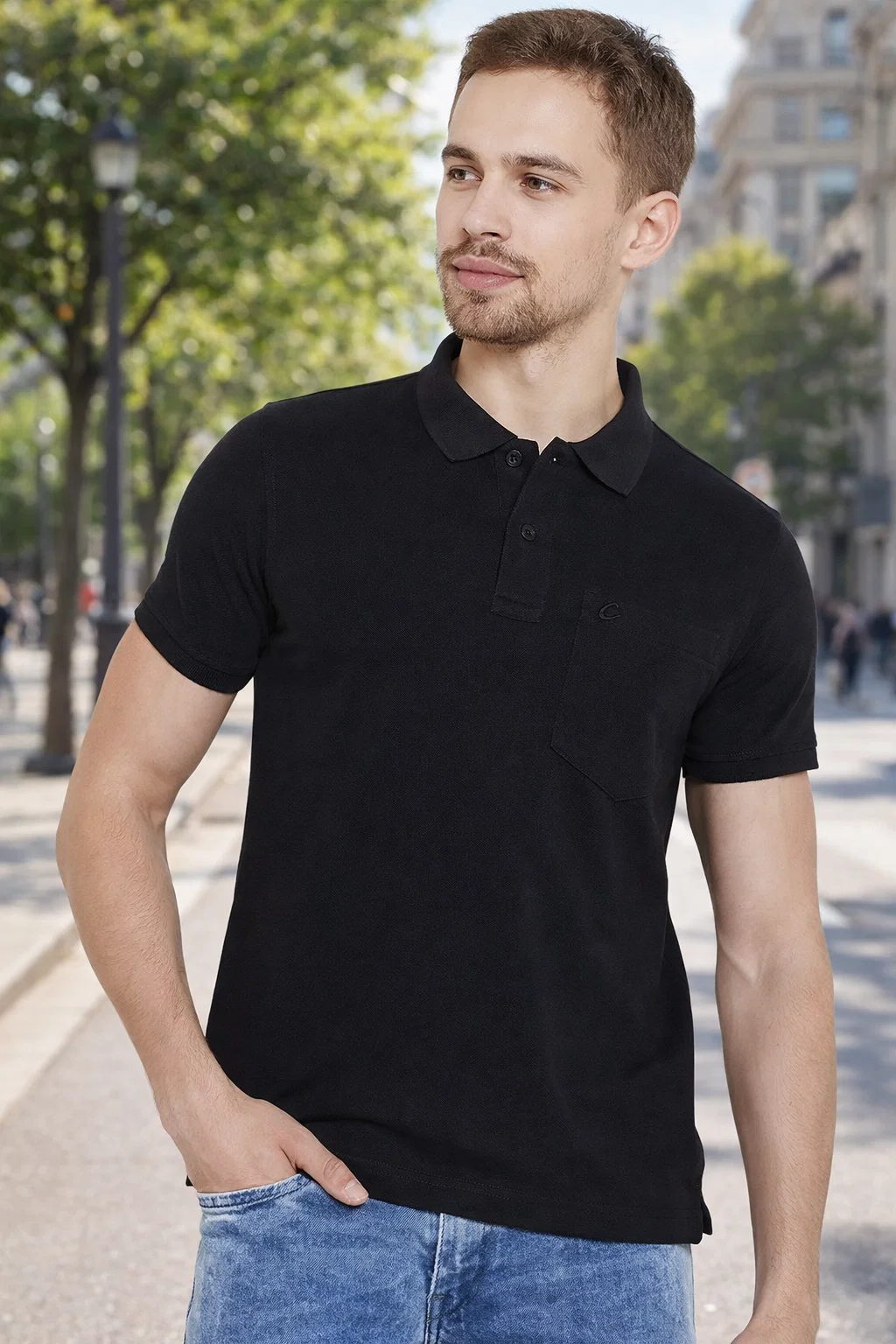 Men's Cotton Matte Polo Collar T-Shirt