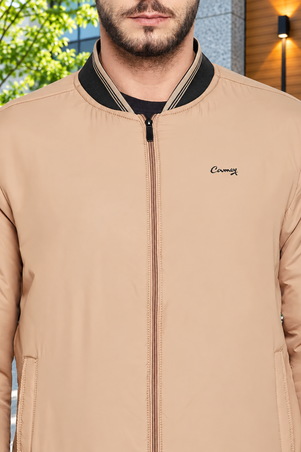 Men's Regular Fit Bomber Jacket For Winter Wear