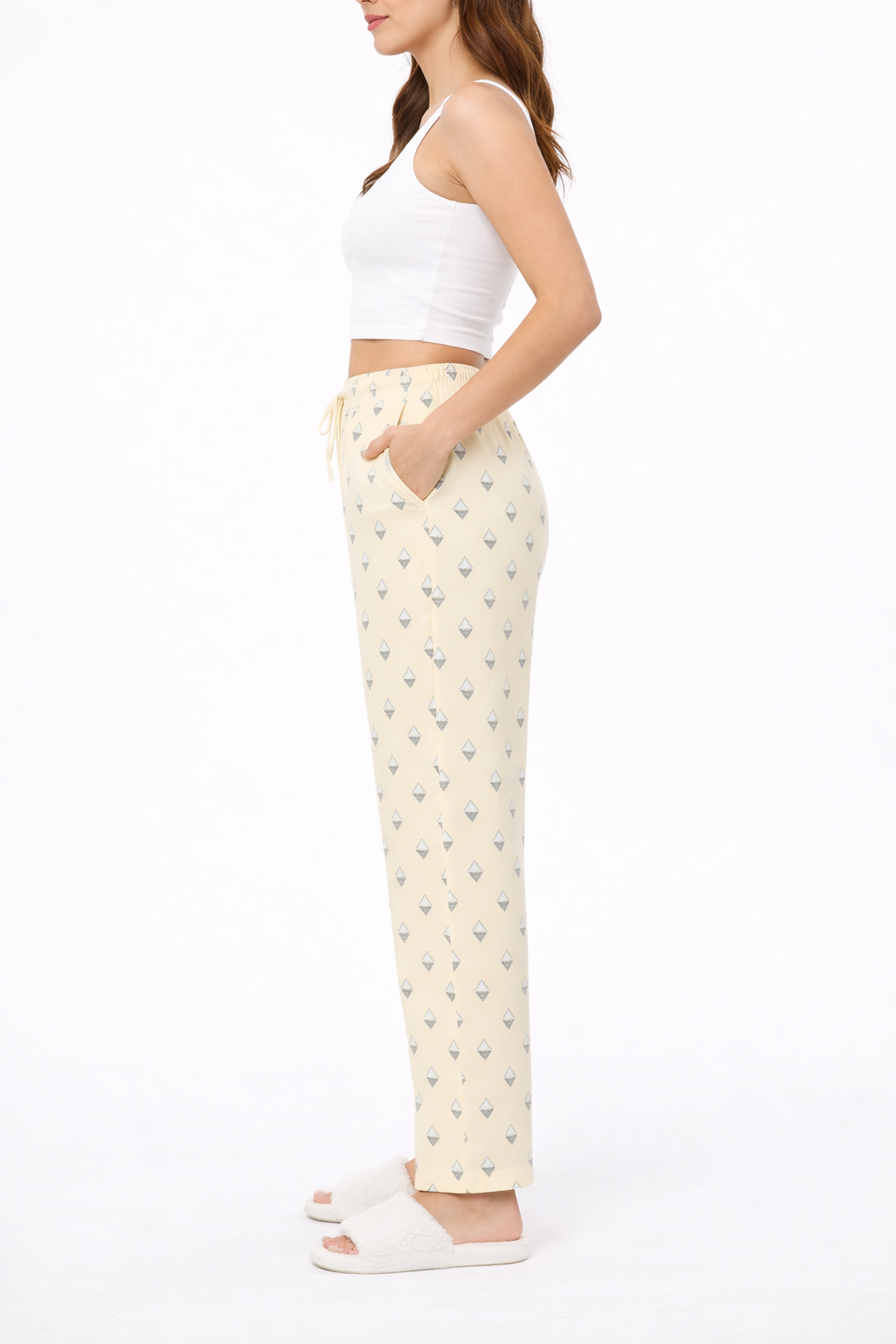 Camey Women's Printed Pyjama Pants, Floral Pattern, Sleepwear