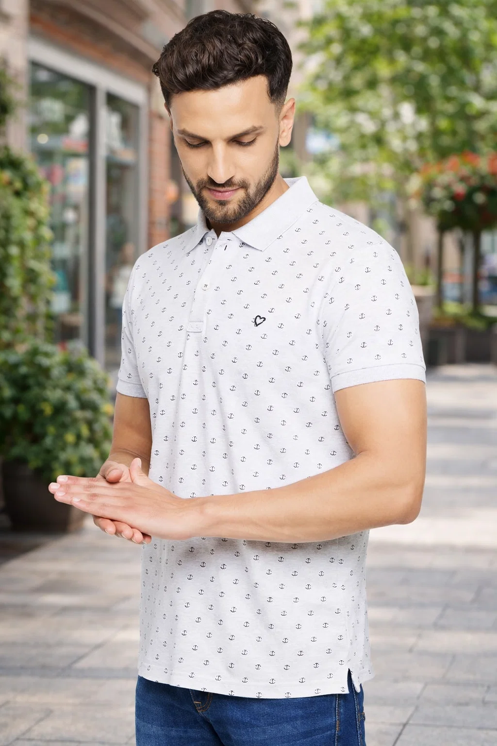 Camey Men's Summer T-Shirts – Comfortable & Fresh Cotton| Men's Printed Half Sleeves Cotton Front Button T-Shirt