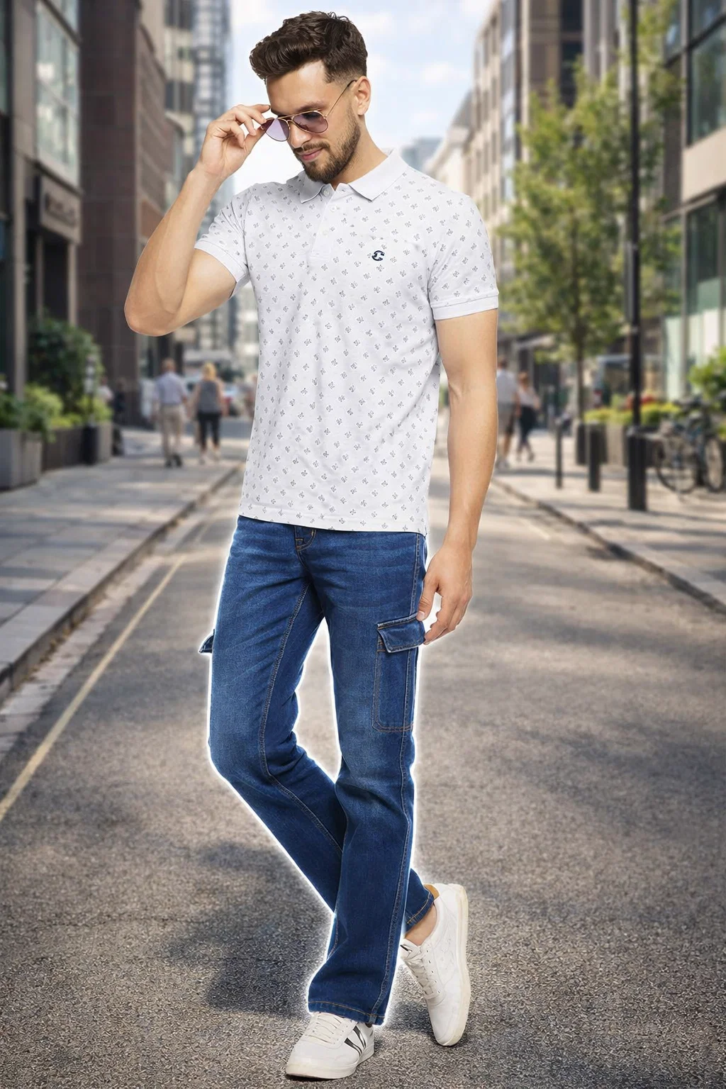 Camey Men's Summer T-Shirts – Comfortable & Fresh Cotton| Men's Printed Half Sleeves Cotton Front Button T-Shirt