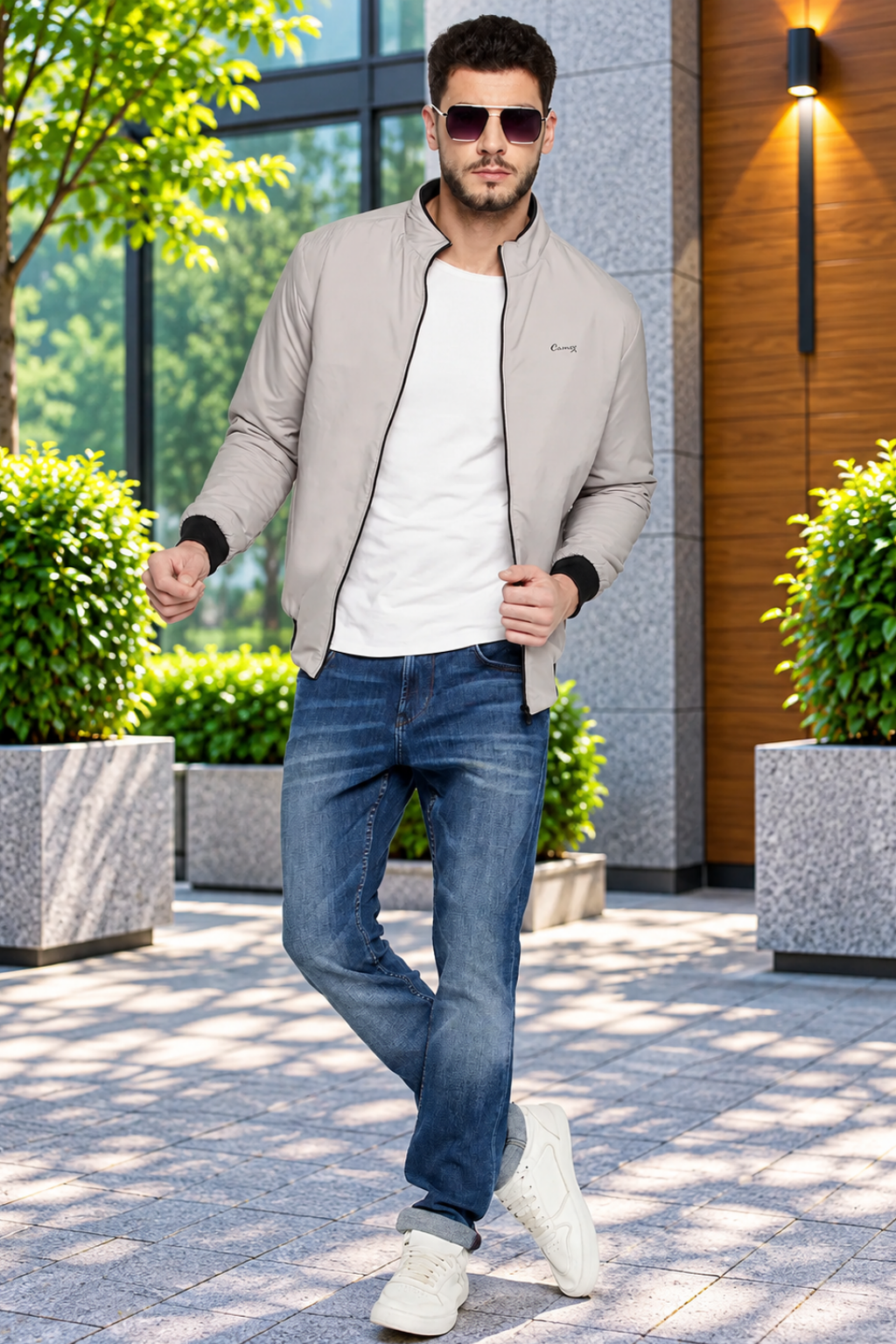 Men's Regular Fit Bomber Jacket For Winter Wear