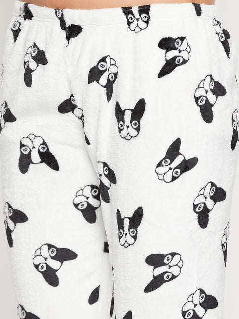 Women Printed Winter Full Sleeve Top and Pajama Pants