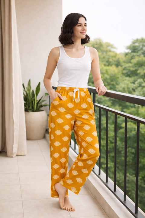 Camey Women's Printed Pyjama Pants, Floral Pattern, Sleepwear