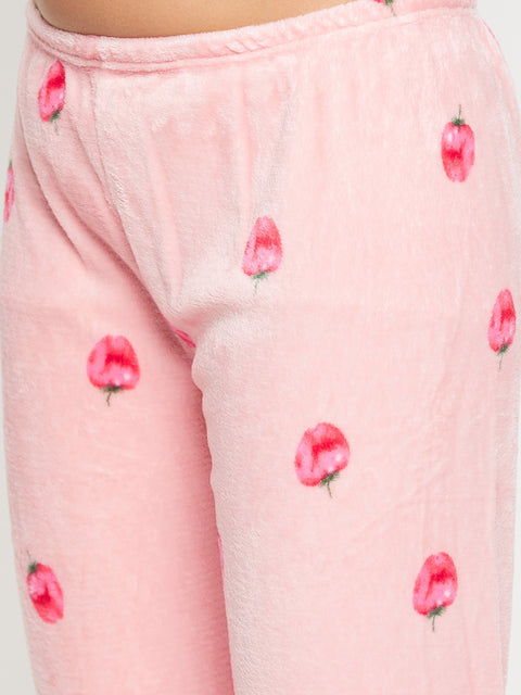 Women Printed Winter Full Sleeve Top and Pajama Pants