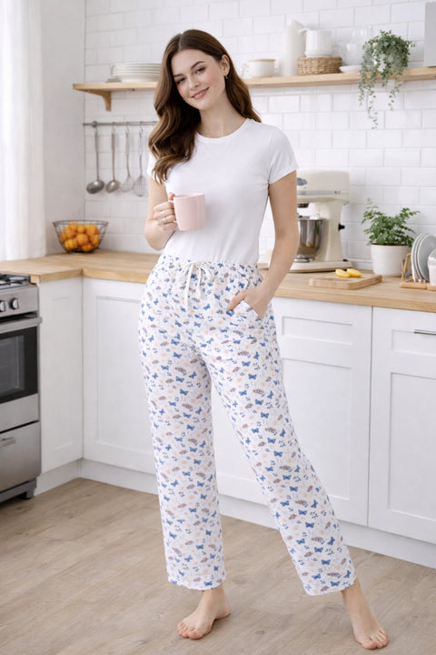 Camey Women's Printed Pyjama Pants, Floral Pattern, Sleepwear