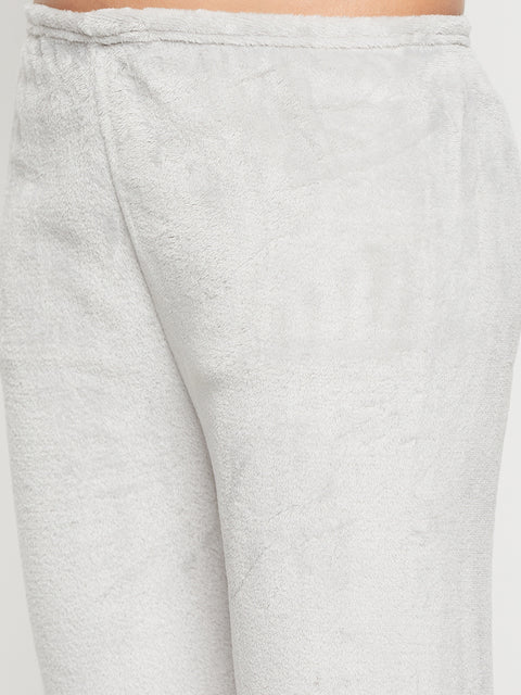 Women Printed Winter Full Sleeve Front open Top and Pajama Pants