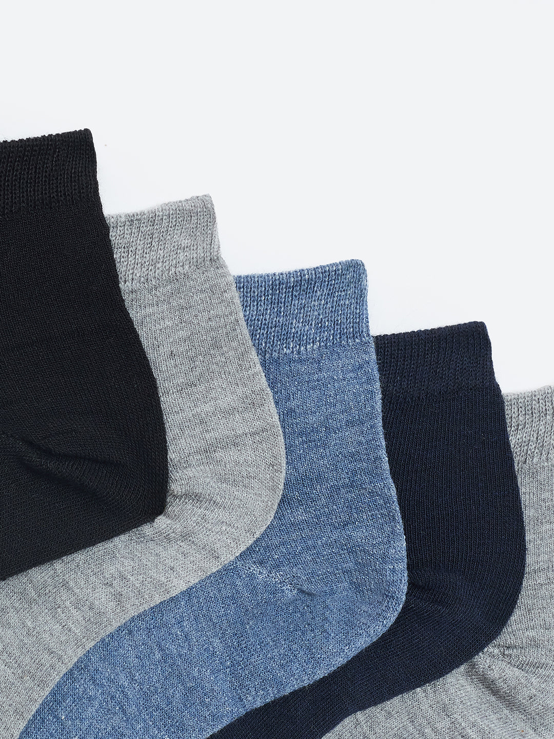 Comfortable Camey Socks for Men – Soft Cotton Fabric | Men's Sneakers Cotton Blend, Pack of 5, Multicolour (Black, Grey, Navy Blue)
