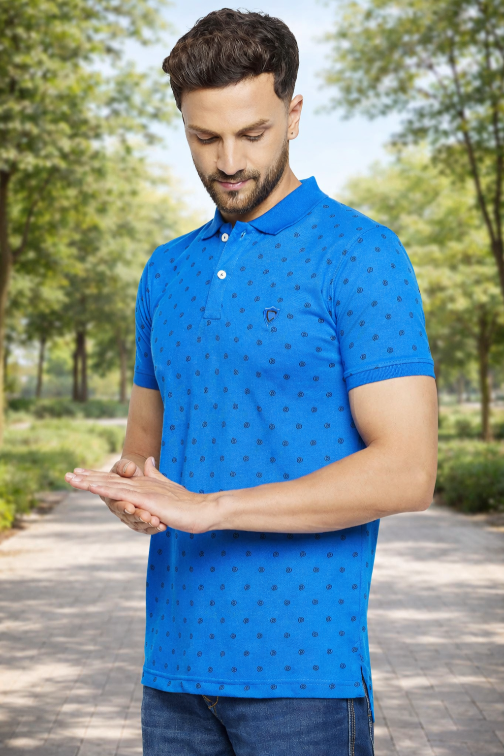 Camey Men's Half Sleeve Tees – Ideal for Everyday Use | Men's Printed Half Sleeves Cotton Front Button T-Shirt