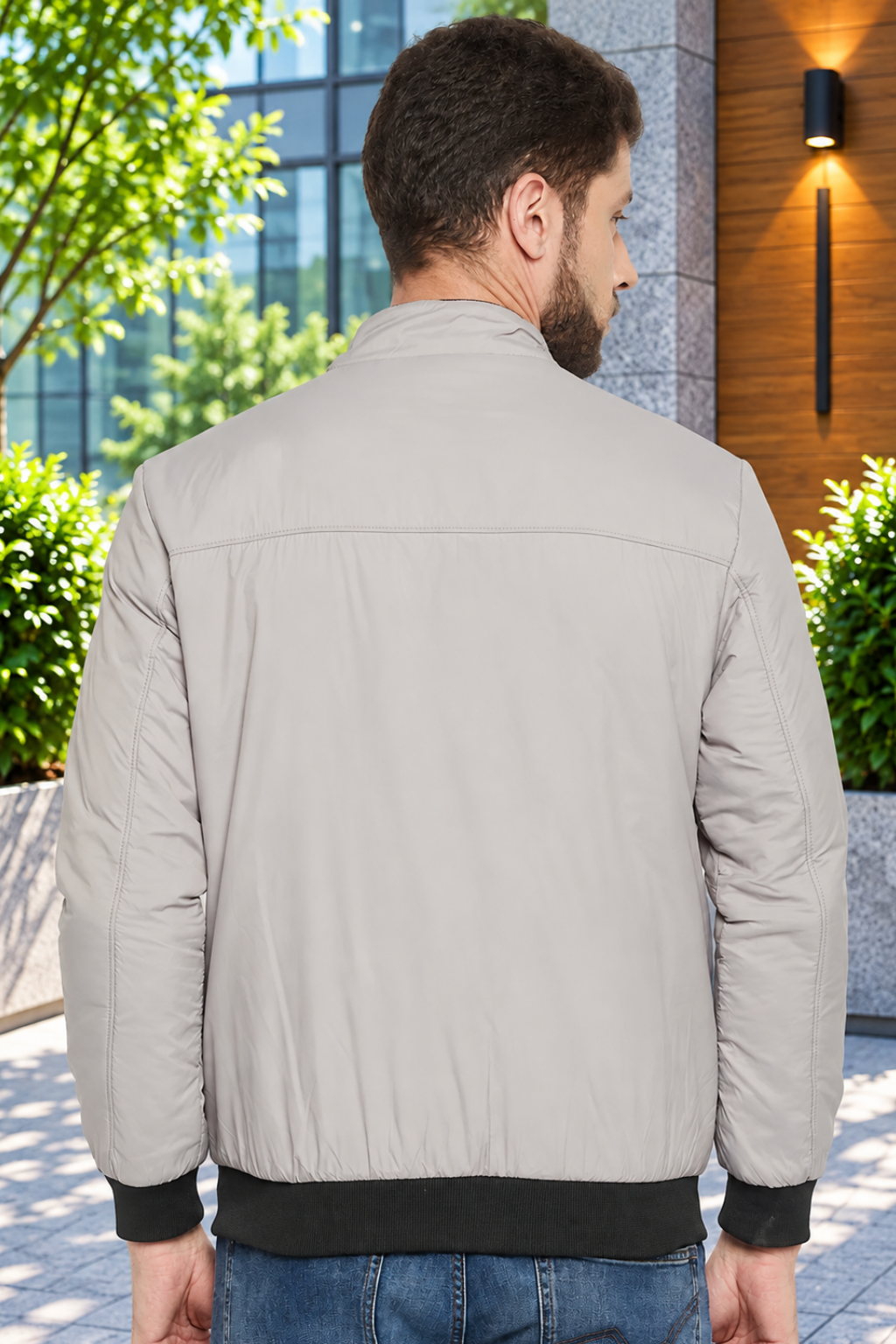 Men's Regular Fit Bomber Jacket For Winter Wear
