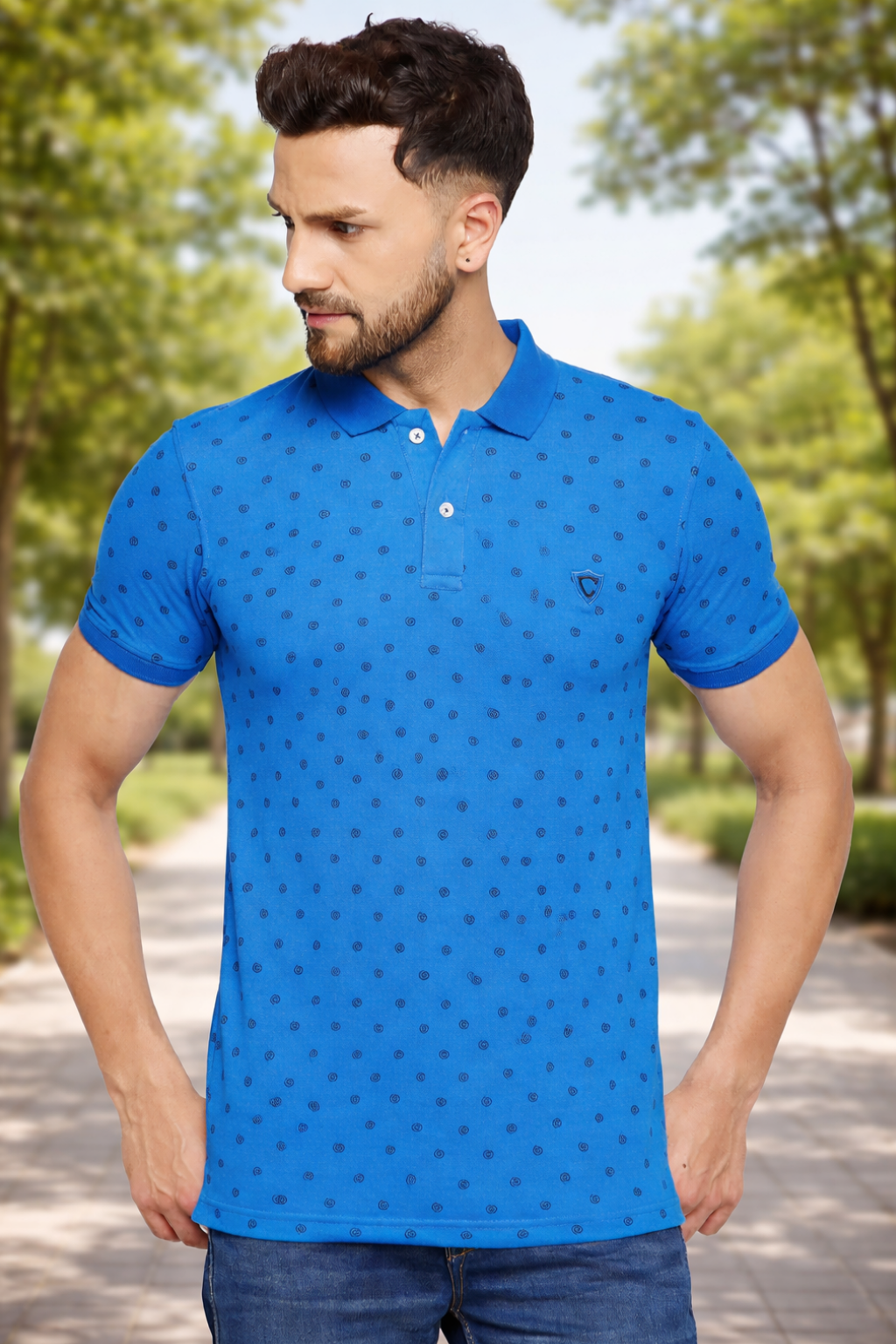 Camey Men's Half Sleeve Tees – Ideal for Everyday Use | Men's Printed Half Sleeves Cotton Front Button T-Shirt