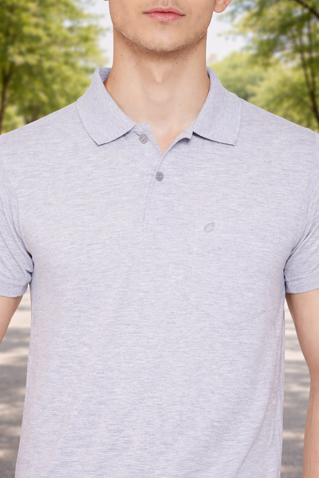 Men's Short Sleeve T-Shirts by Camey – Simple & Soft | Men's L.Grey Half Sleeves Cotton Polo T-Shirt