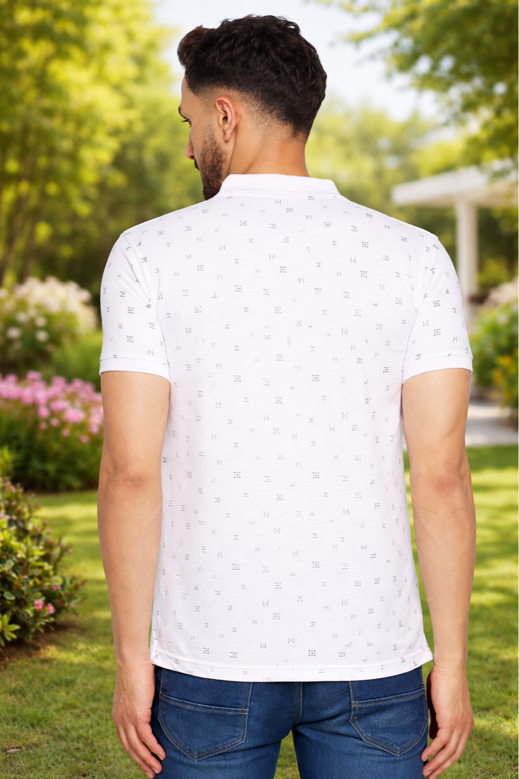 Men's Printed Half Sleeves Cotton Front Button T-Shirt