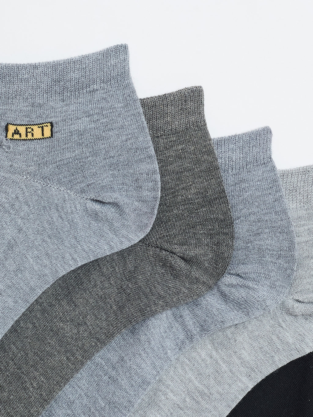 Camey Casual Socks for Men – Lightweight & Durable | Men's Sneakers Cotton Blend, Pack of 5, Multicolour (Black, Grey, Navy Blue)