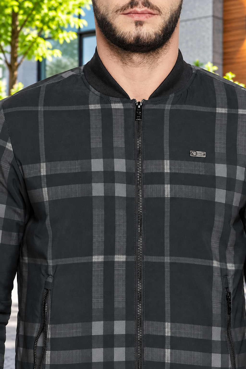 Men's Regular Fit Bomber Jacket For Winter Wear
