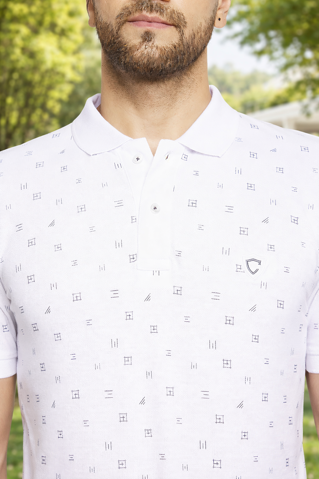 Men's Printed Half Sleeves Cotton Front Button T-Shirt