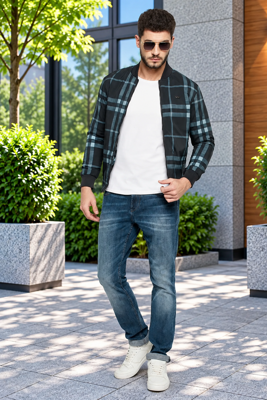 Men's Regular Fit Bomber Jacket For Winter Wear Rich text editor