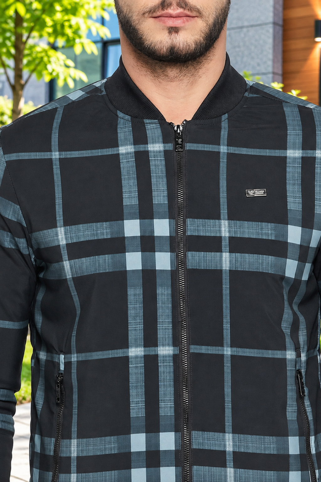 Men's Regular Fit Bomber Jacket For Winter Wear Rich text editor