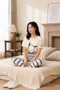 Women 100% Cotton Night Suit | Soft Breathable Sleepwear with Half Sleeve Top &amp; Full Length Pyjama  &nbsp;