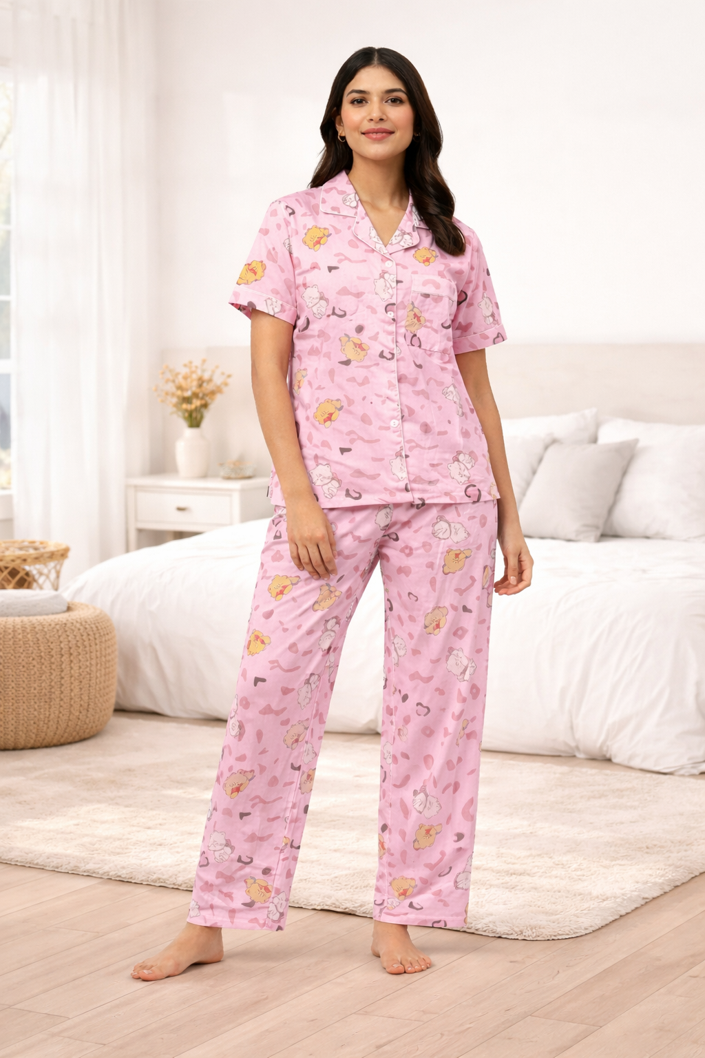 Women Cotton Night Suit Pyjama Set
