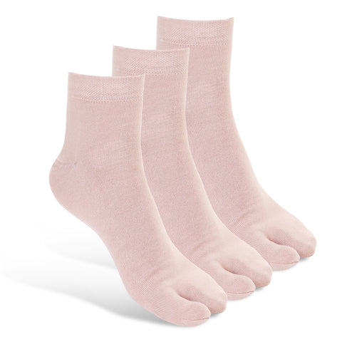 Women's Cotton Spandex Thumb Skin Socks, Set of 3
