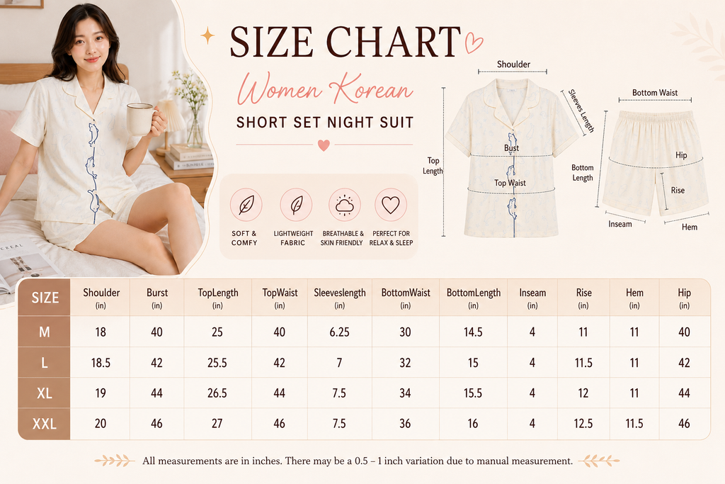 Women Short Set with Padded Shirt | Front Open Korean Night Suit for Women | Half Sleeve Short Set