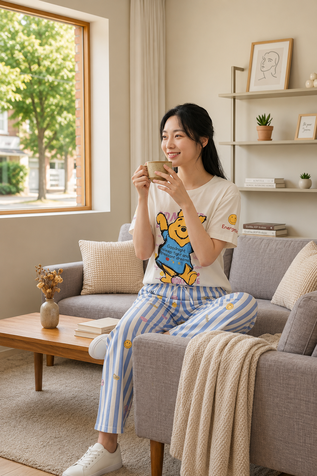 Women 100% Cotton Night Suit | Soft Breathable Sleepwear with Half Sleeve Top &amp; Full Length Pyjama