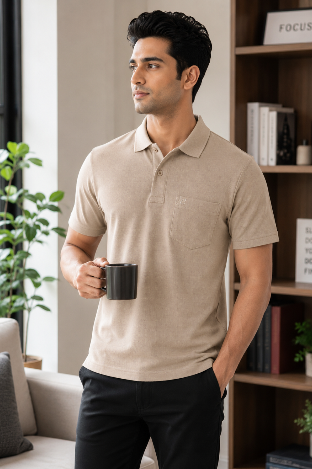 Men's Polo T-Shirt | Regular Fit Matty Fabric | Half Sleeve Collar Neck Casual Polo Tee with Chest Pocket | T-Shirt for Men