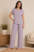 Women Night Suit Set | Soft & Breathable Sleepwear for Women | Half Sleeve Top with Full Length Pyjama