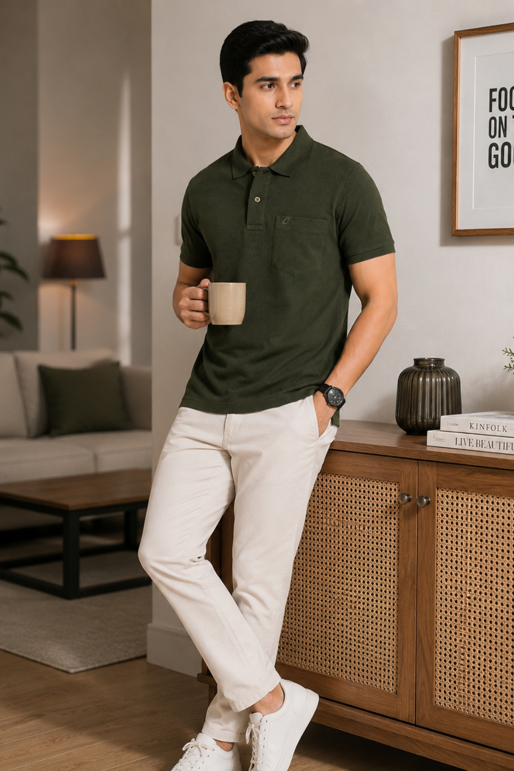 Men's Cotton Matte Polo Collar T-Shirt