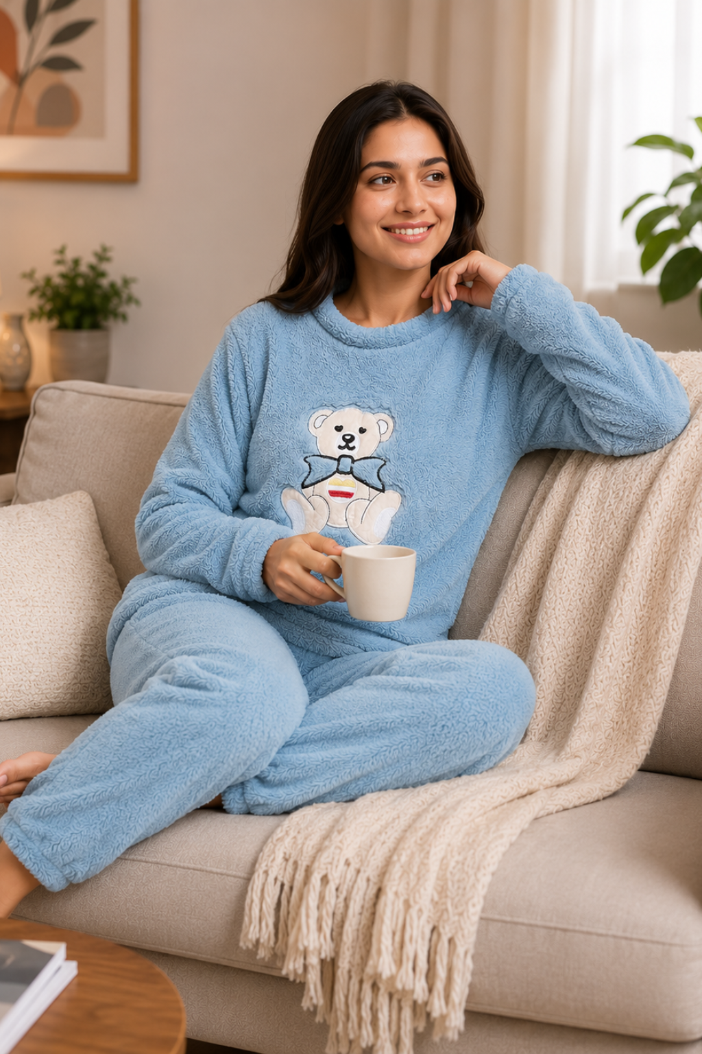 Camey Women Printed Winter Full Sleeve Top and Pajama Set
