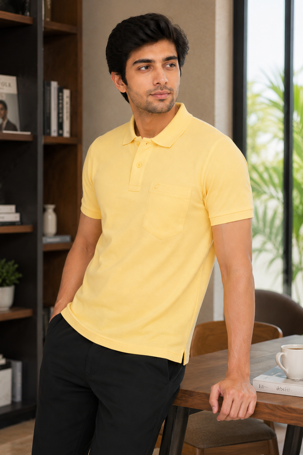 Men's Short Sleeve T-Shirts by Camey – Simple & Soft | Men's Cotton Matte Polo Collar T-Shirt