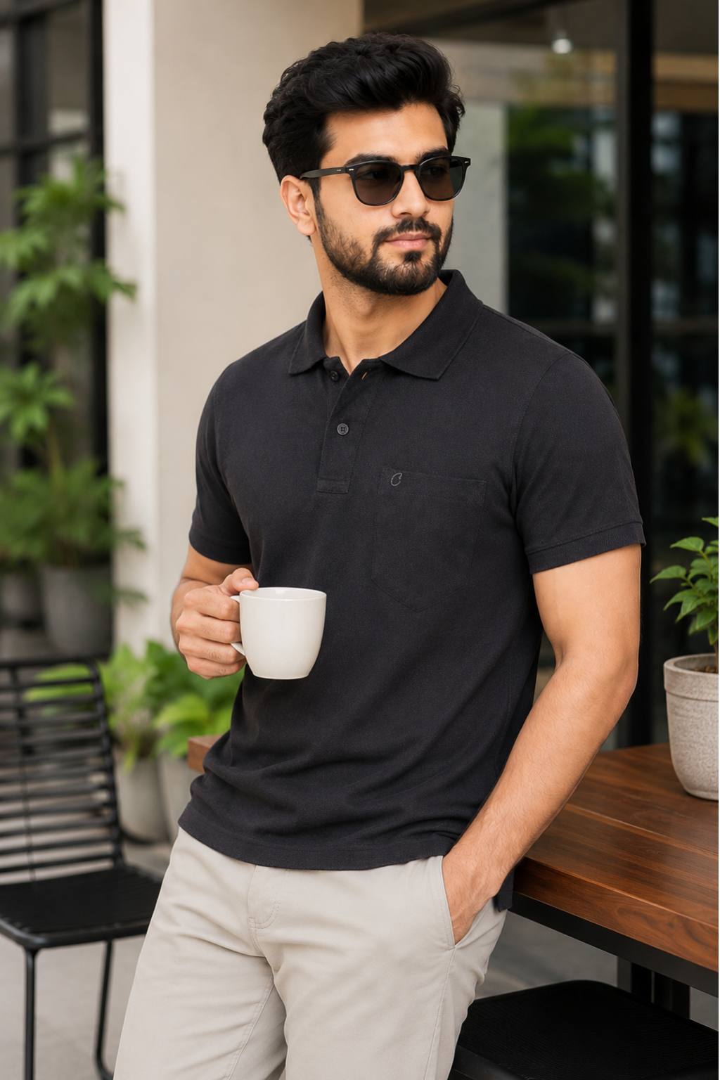 Camey Men's Tee Collection – Stylish & Functional Wear | Men's Cotton Matte Polo Collar T-Shirt