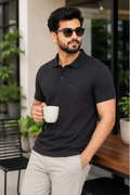 Camey Men's Tee Collection – Stylish & Functional Wear | Men's Cotton Matte Polo Collar T-Shirt